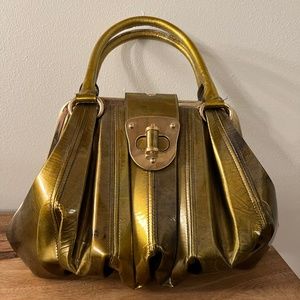 Alexander McQueen Gold Elvie handbag